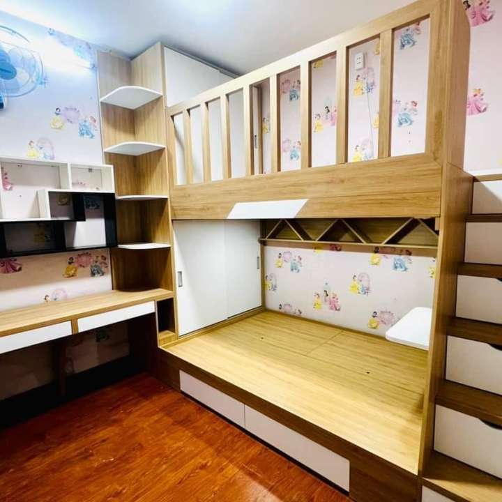 Combo Giường + Tủ Quần Áo + Kệ Sách + Bàn Học