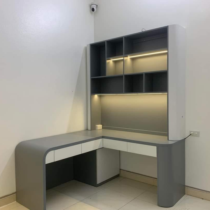 Bàn Học Liền Giá Sách Thiết Kế Đơn Giản
