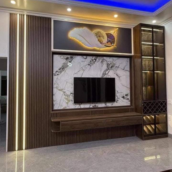 Kệ Tivi Treo Tường Combo Kết Hợp Tủ Bên Cạnh