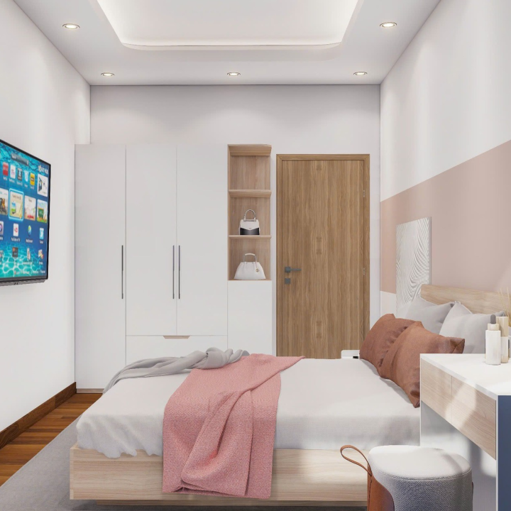 Thiết Kế Combo Giường + Tủ Quần Áo + Kệ Sách + Bàn Trang Điểm
