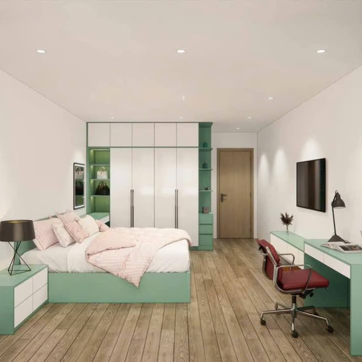 Combo Giường + Tủ Quần Áo + Kệ Sách + Bàn Học