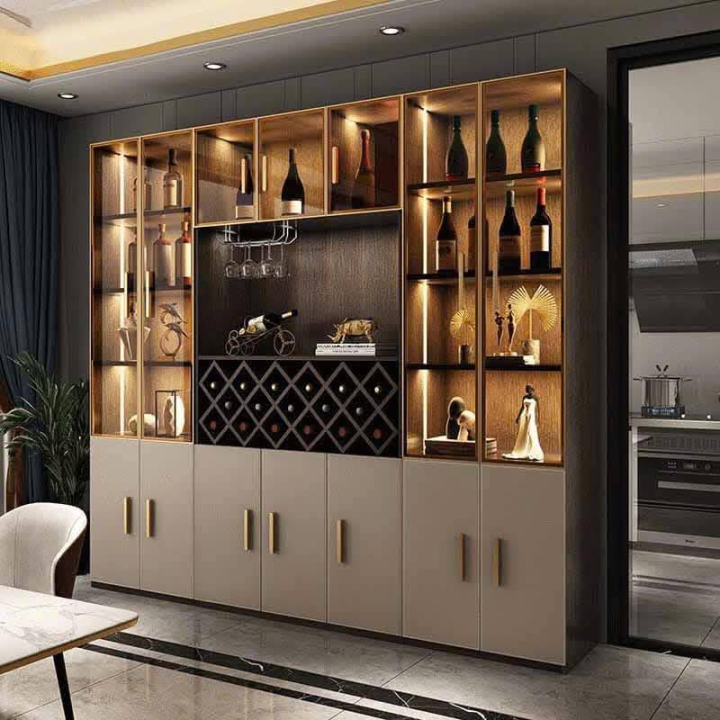 Tủ Rượu Sang Trọng Chất Liệu Gỗ MDF