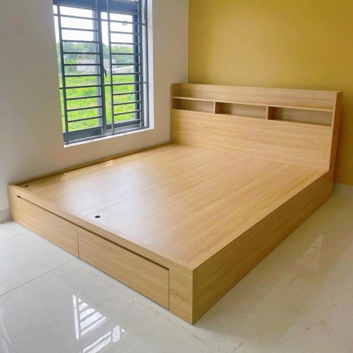 Mẫu Giường Ngủ Thông Minh + Kệ Tủ Mini
