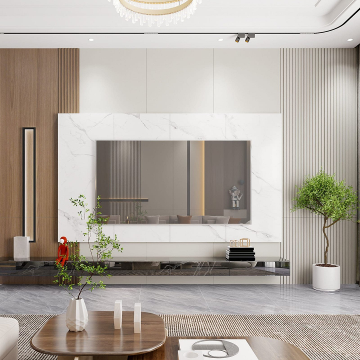 Kệ Tivi Treo Tường Gỗ Công Nghiệp Mẫu Mới