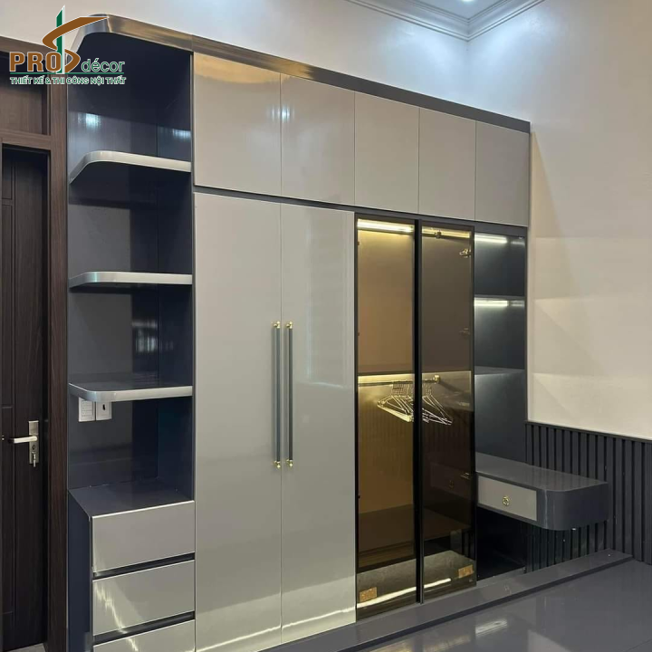 Mẫu Thực Tế Tủ Quần Áo Cánh Kính Hiện Đại