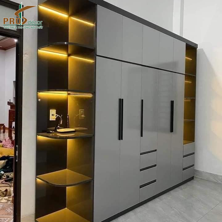 Mẫu Thực Tế Tủ Quần Áo Cánh Kính Hiện Đại