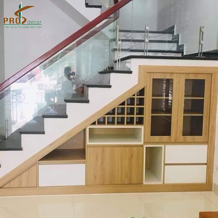 Combo Cầu Thang Kết Hợp Tủ Rượu