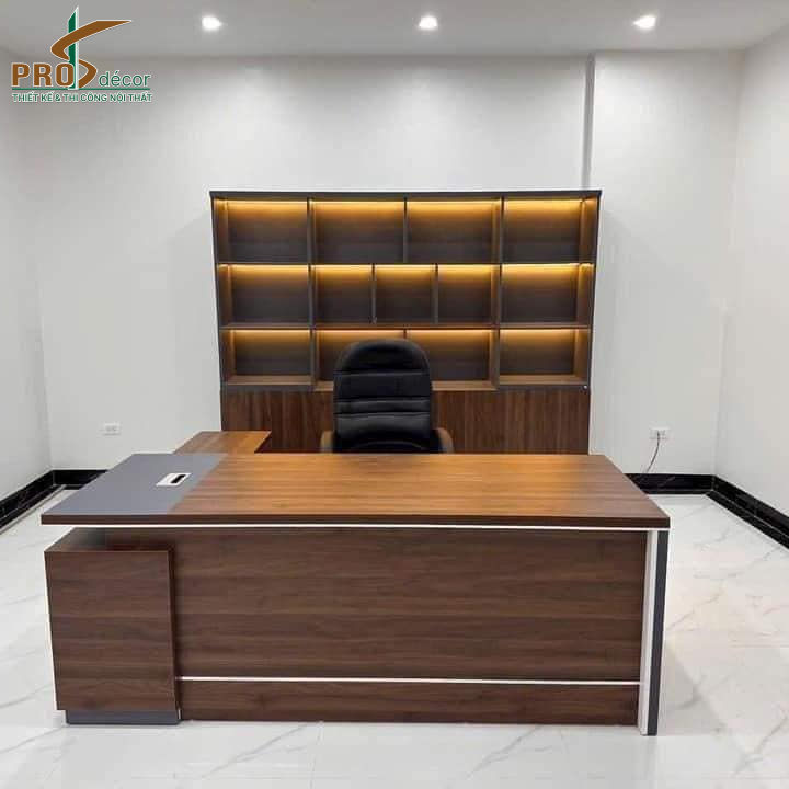 Bàn Làm Việc Giám Đốc Kết Hợp Kệ Sách