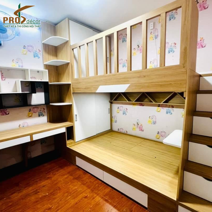 Combo Giường + Tủ Quần Áo + Kệ Sách + Bàn Học