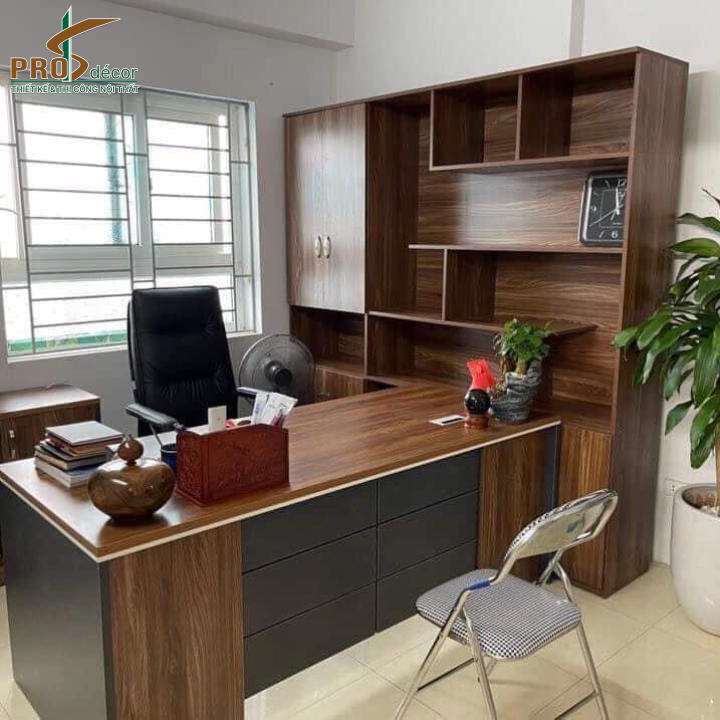 Combo Bàn Làm Việc Kết Hợp Kệ Trang Trí Gỗ MDF