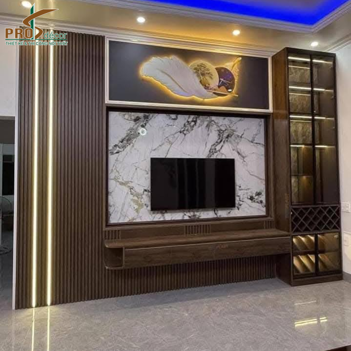 Kệ Tivi Treo Tường Combo Kết Hợp Tủ Bên Cạnh