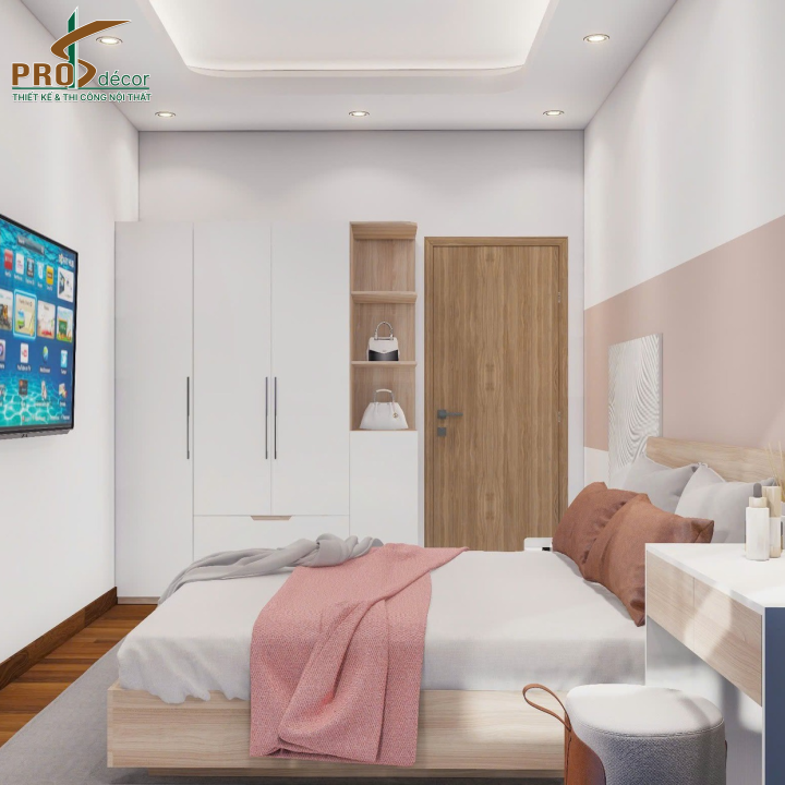 Thiết Kế Combo Giường + Tủ Quần Áo + Kệ Sách + Bàn Trang Điểm