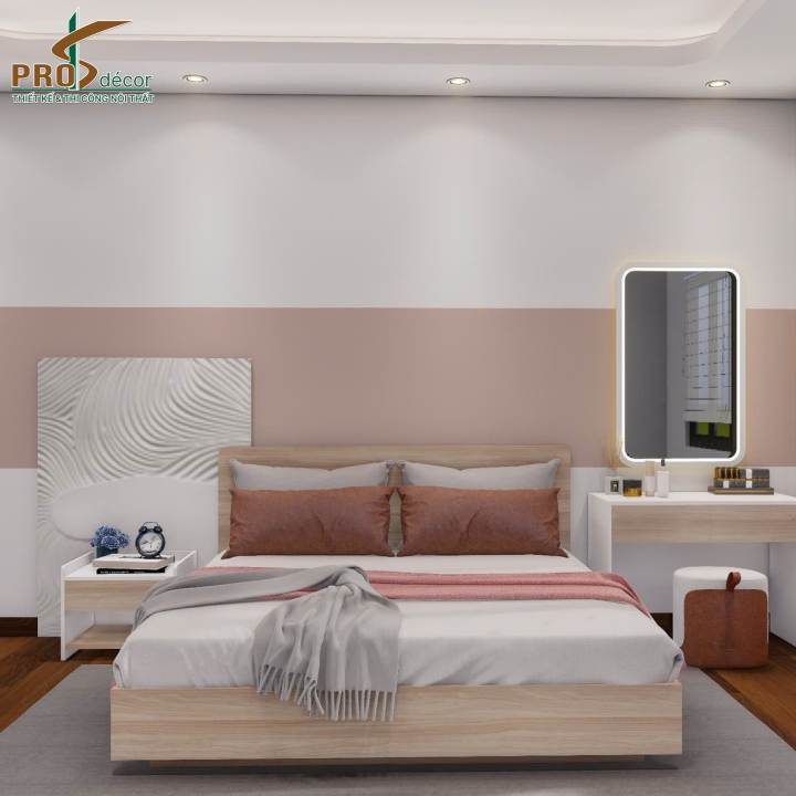 Thiết Kế Combo Giường + Tủ Quần Áo + Kệ Sách + Bàn Trang Điểm