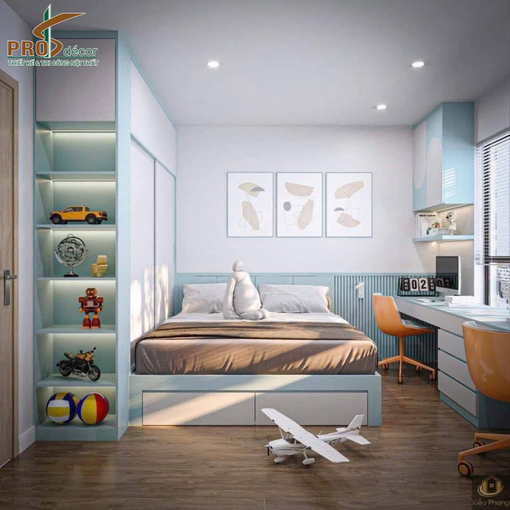 Thiết Kế Combo Giường + Tủ Quần Áo + Kệ Sách + Bàn Học