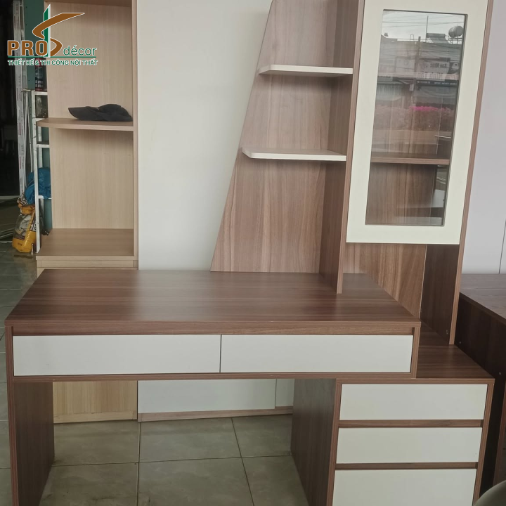 Combo Bàn Học Kết Hợp Ngăn Tủ + Bàn Trang Điểm