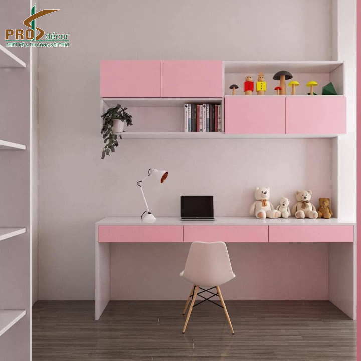 Combo Bàn Học Kết Hợp Kệ Sách Treo Tường