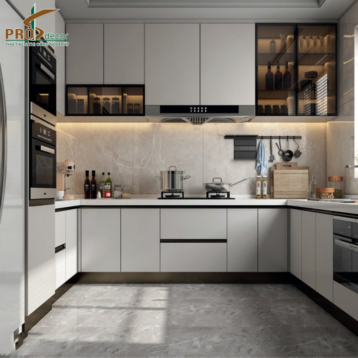 Combo Tủ Bếp Kết Hợp Tủ Rượu Hiện Đại Sang Trọng