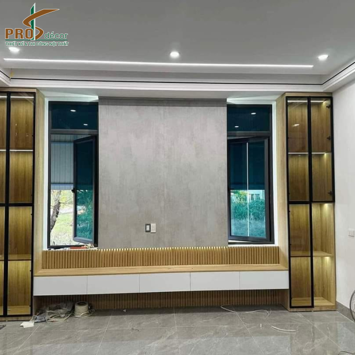 Kệ Tivi Treo Tường Combo Kết Hợp Tủ Bên Cạnh