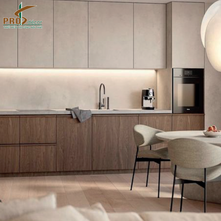 Nội Thất Tủ Bếp Đơn Giản Tone Xám Ghi