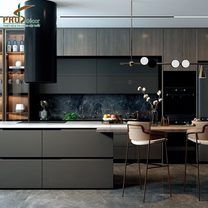 Combo Tủ Bếp Kết Hợp Tủ Rượu Hiện Đại Sang Trọng