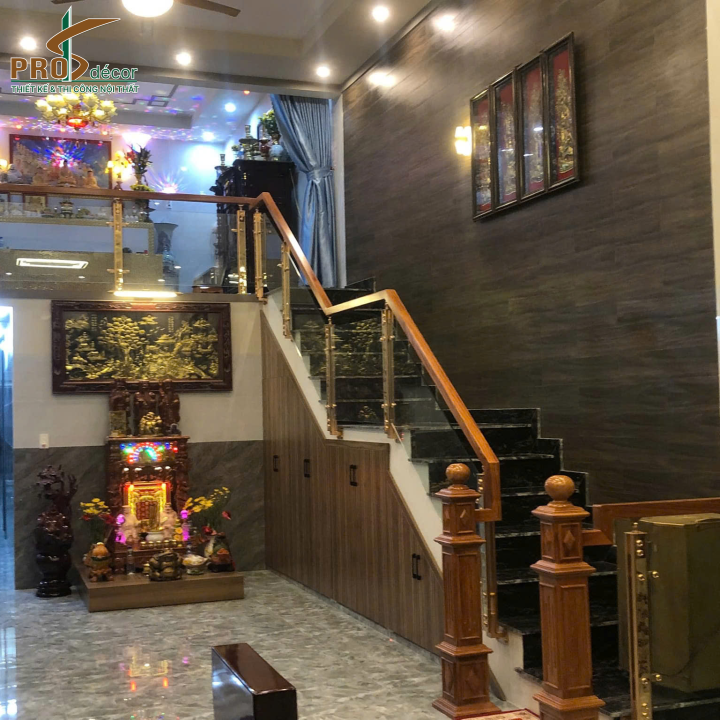 Combo Cầu Thang Kết Hợp Vách - Kệ Trang Trí