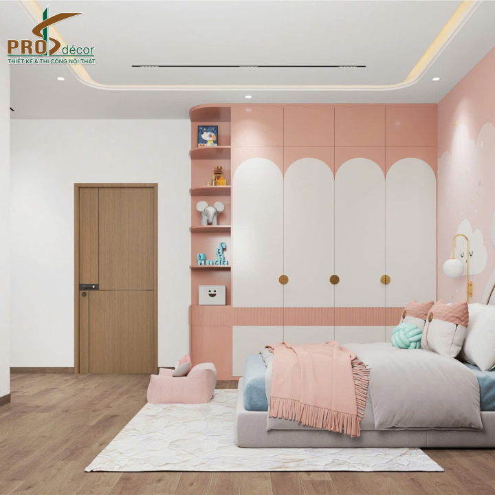 Thiết Kế Combo Giường + Tủ Quần Áo + Kệ Sách + Bàn Trang Điểm